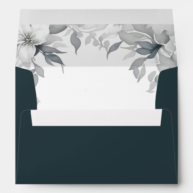 Modern Dusty silver elegant style Wedding Envelope (Back (Bottom))