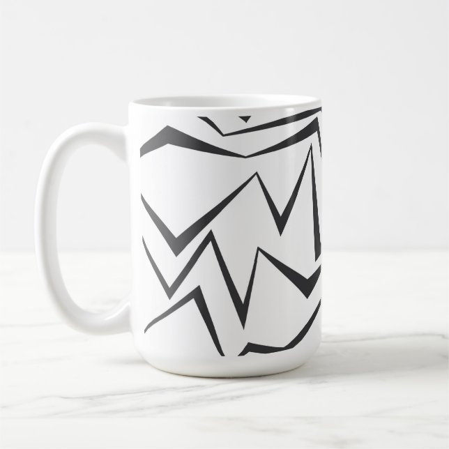 Modern, dynamic, simple, bold abstract graphic art coffee mug (Left)