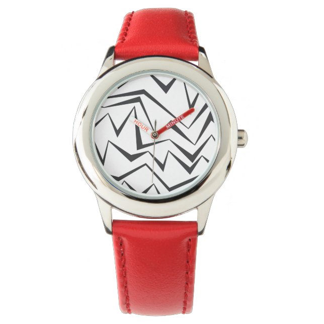 Modern, dynamic, simple, bold abstract graphic art watch (Front)