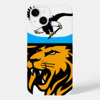Modern Eagle and Lion Design with Half-Moon