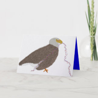 Modern eagle with red white and blue stars holiday card