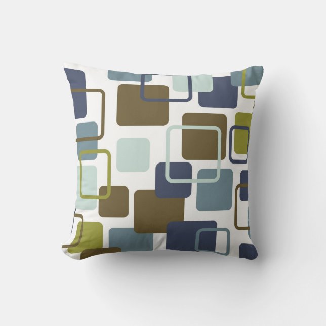 Modern Eames Rectangles 1 Throw Pillow (Front)