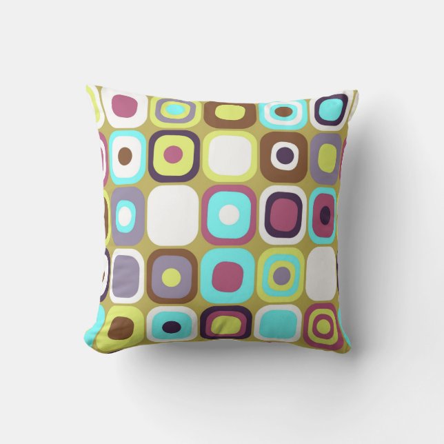 Modern Eames Rectangles 35 Throw Pillow (Front)