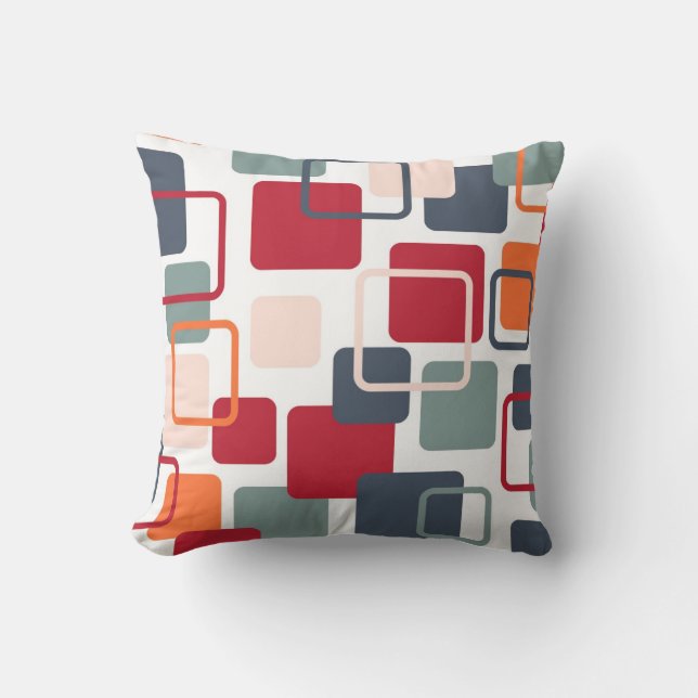 Modern Eames Rectangles 4 Throw Pillow (Front)