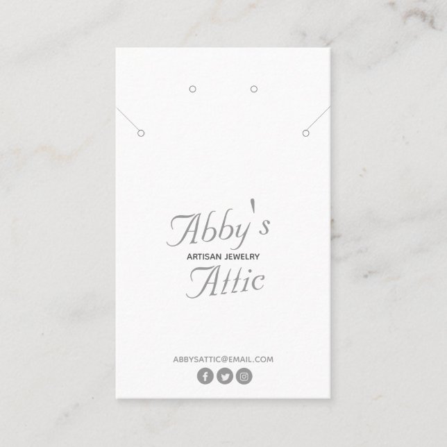 Modern Earring and Necklace Jewellery Display whit Business Card (Front)