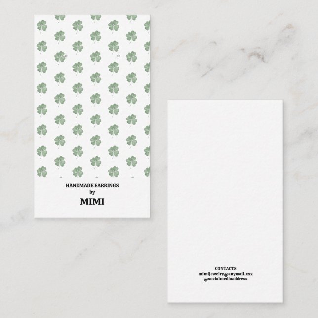 Modern Earring Display  Business Card (Front/Back)