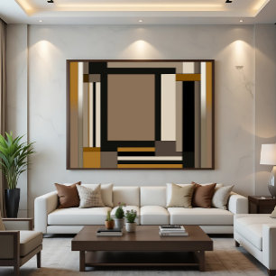Modern Earth Tone Abstract Geometric Poster