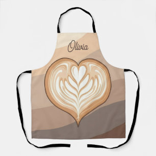 Modern Earth Tone Latte Heart  Apron