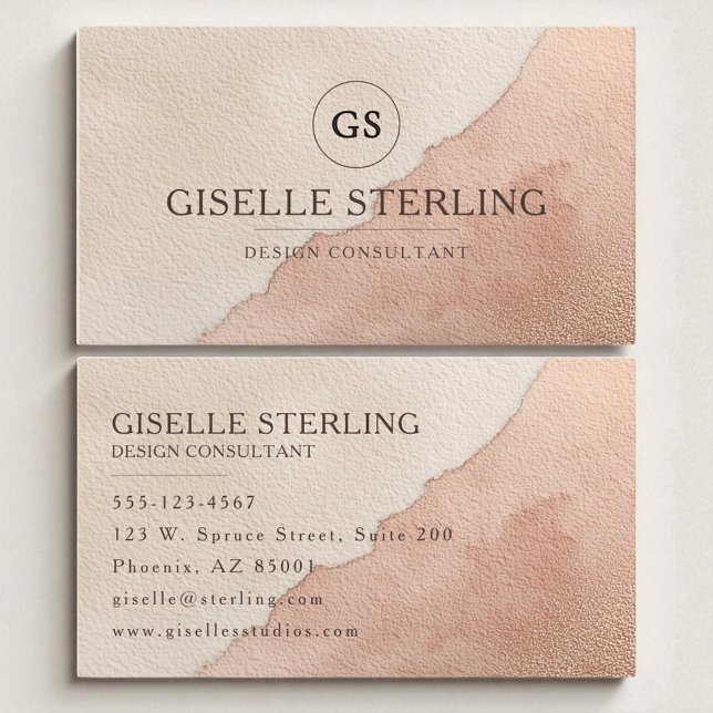 Modern Earth Tone Monogram Boho Terracotta  Business Card (Creator Uploaded)