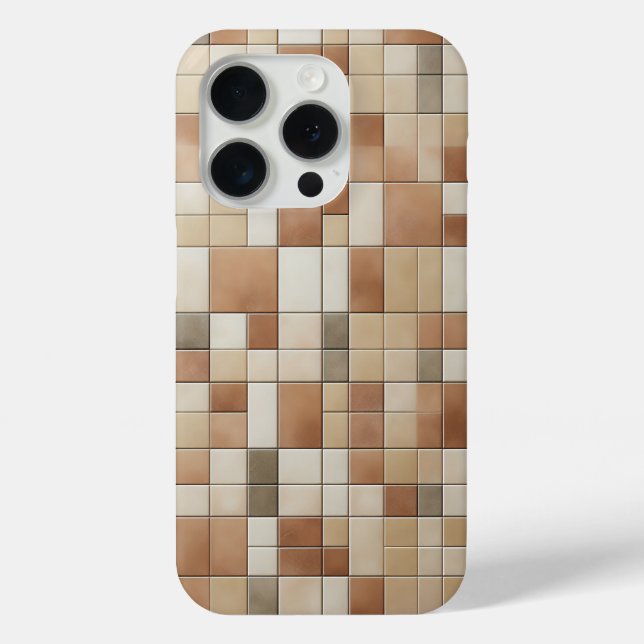 Modern Earth Tone Mosaic Phone Case - Abstract  (Back)