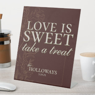 Modern Earth Tone Treat Wedding Table Sign