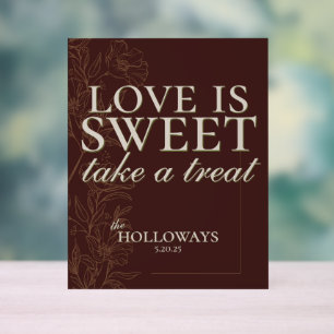 Modern Earth Tone Treat Wedding Table Sign