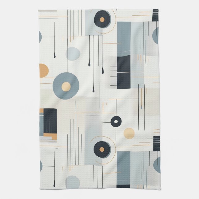 Modern Earthy Abstract Geometric Neutral (2) Kitchen Towel (Vertical)