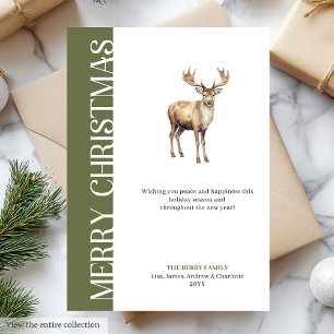 Modern Earthy Colors Minimalist Holiday Greeting Card