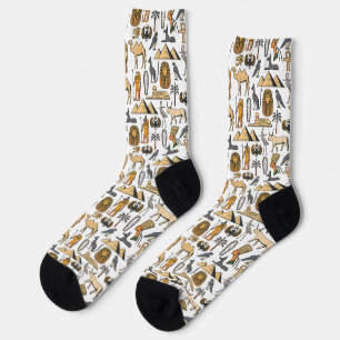 Modern Earthy Egyptian Artwork Pattern  Socks