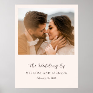 Modern Earthy Neutral Photo Wedding Poster