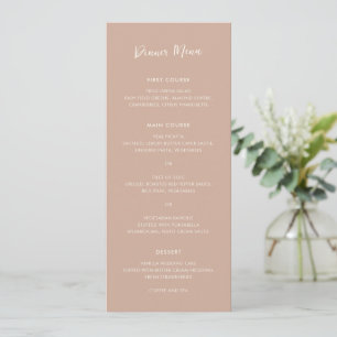 Modern Earthy Neutral Simple Wedding Menu