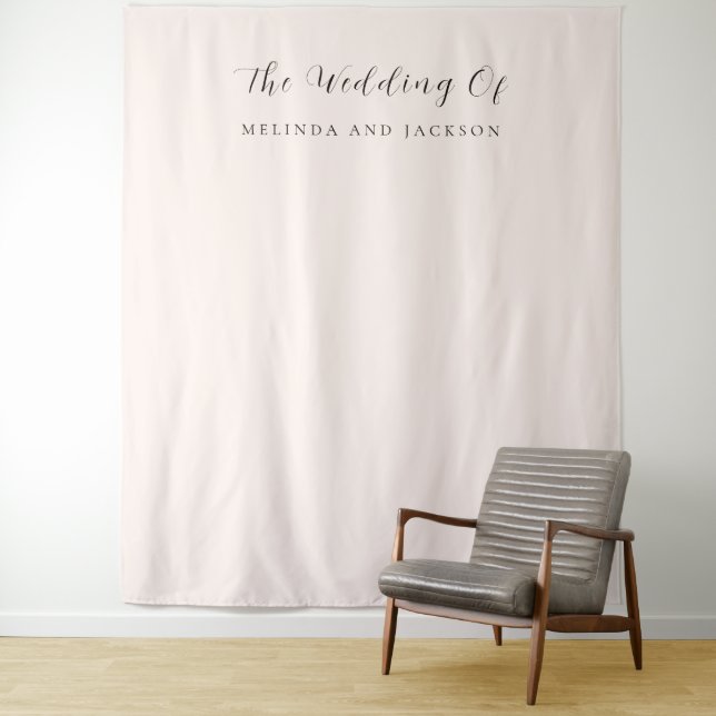 Modern Earthy Neutral Wedding Backdrop Tapestry (In Situ)