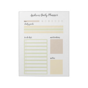 Modern Earthy Personalized Daily Planner Notepad