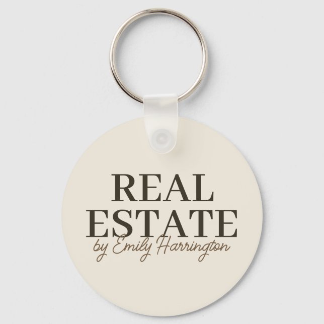 Modern Earthy Real Estate Agent Keychain (Front)