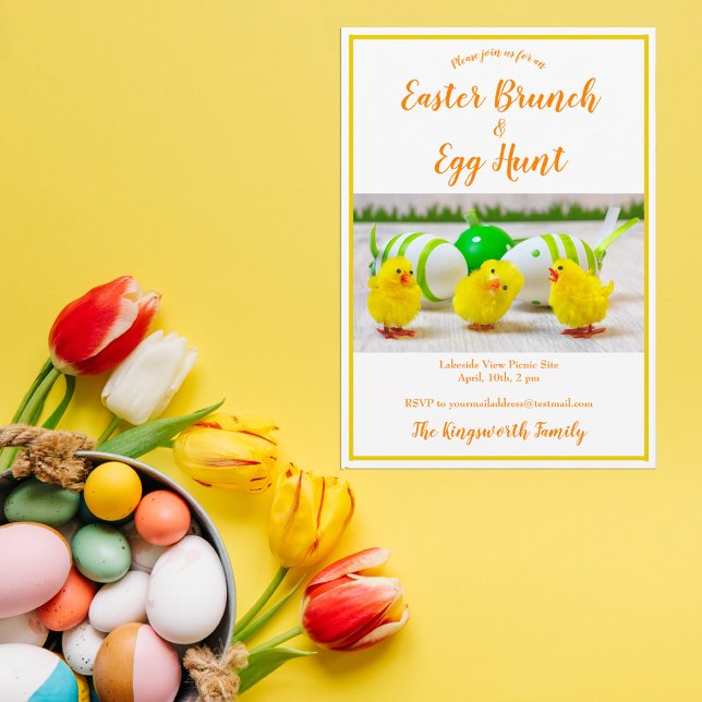 Modern Easter brunch and egg hunt personalized Invitation (Creator Uploaded)