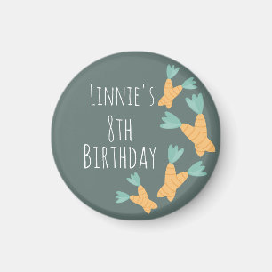 Modern Easter Carrot Bunch Birthday Magnet