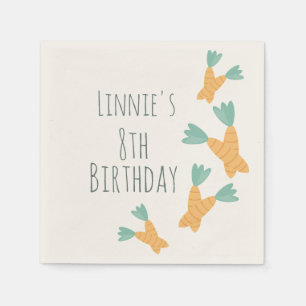 Modern Easter Carrot Bunch Birthday Napkin