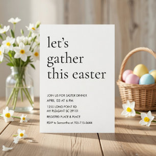 Modern Easter Dinner Let's Gather This Easter Invitation