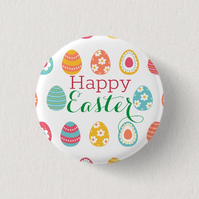 Modern Easter Egg 1 Inch Round Button (Front)
