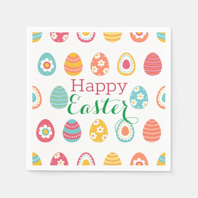 Modern Easter Egg Napkins (Front)