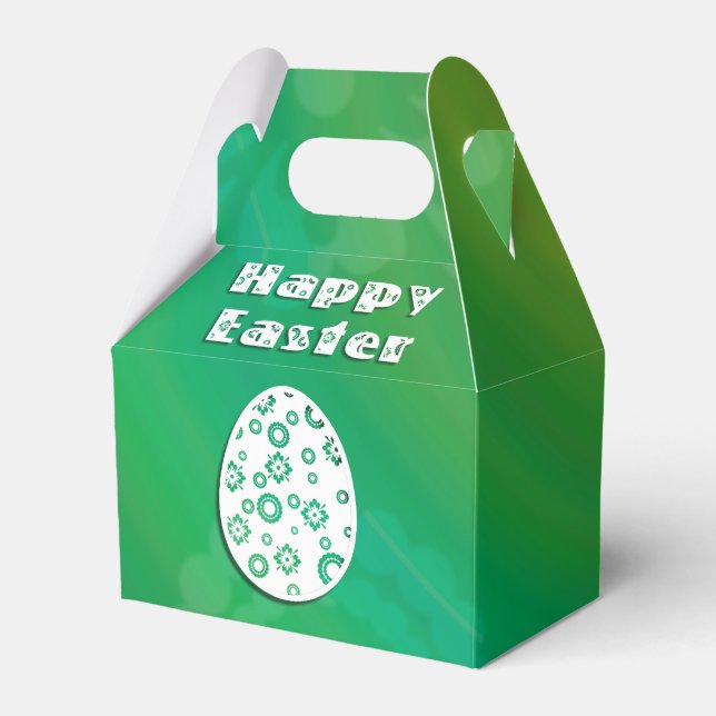 Modern Easter Egg Retro Paper Art Favor Box (Front Side)