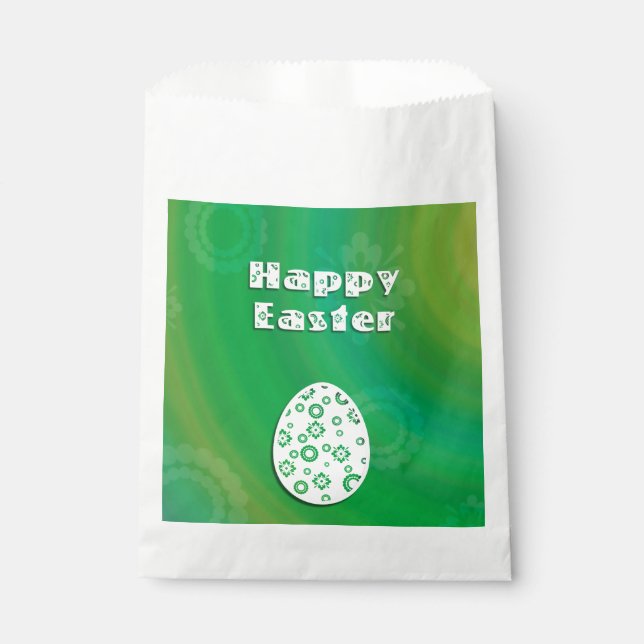 Modern Easter Egg Retro Paper Art Favour Bag (Front)
