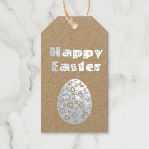 Modern Easter Egg Retro Paper Art Gift Tags