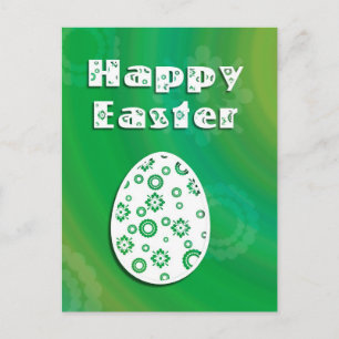Modern Easter Egg Retro Paper Art Holiday Postcard