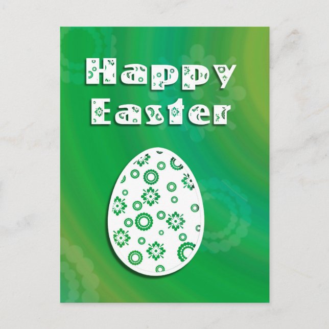 Modern Easter Egg Retro Paper Art Holiday Postcard (Front)
