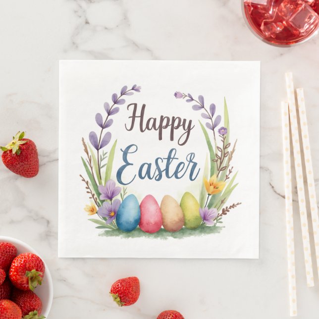 Modern Easter Eggs Beautiful Collection Napkin (Insitu)