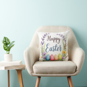 Modern Easter Eggs Beautiful Collection Throw Pillow