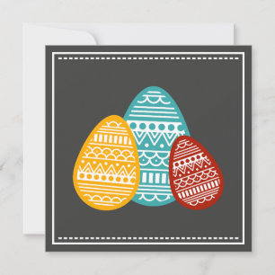 Modern Easter Eggs Custom Greeting Minimalist Holiday Card