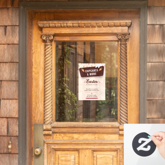 Modern Easter holiday business hours custom Window Cling (Home Door)