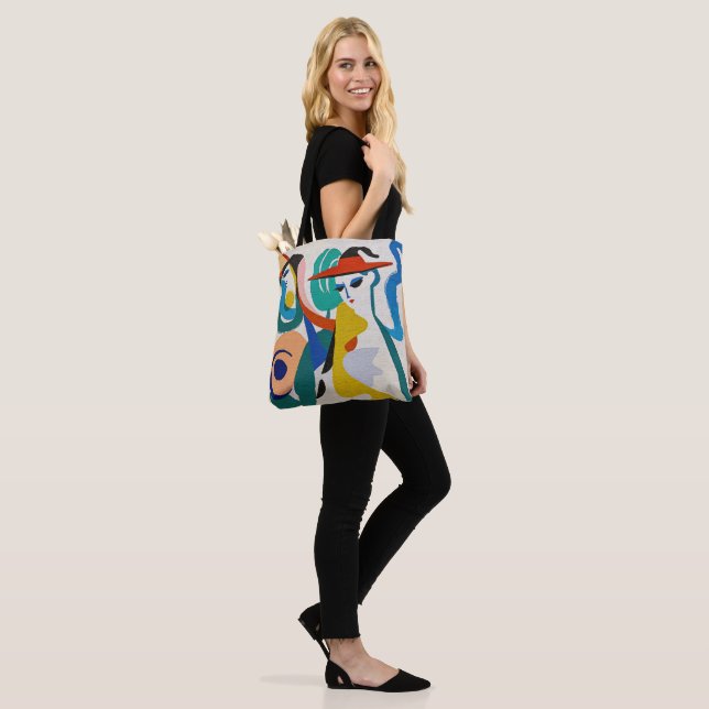 Modern Eclectic Surrealist Geometric Figures Art Tote Bag (On Model)