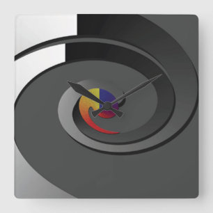 Modern Eclipse Spiral Wall Clock