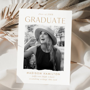 Modern Edge Gold Photo Graduation Announcement
