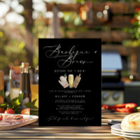 Modern Edgy His & Hers Calligraphy BBQ & Brews