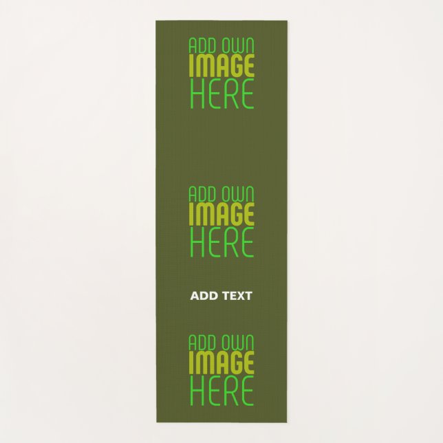 MODERN EDITABLE ARMY GREEN IMAGE TEXT TEMPLATE YOGA MAT (Front)