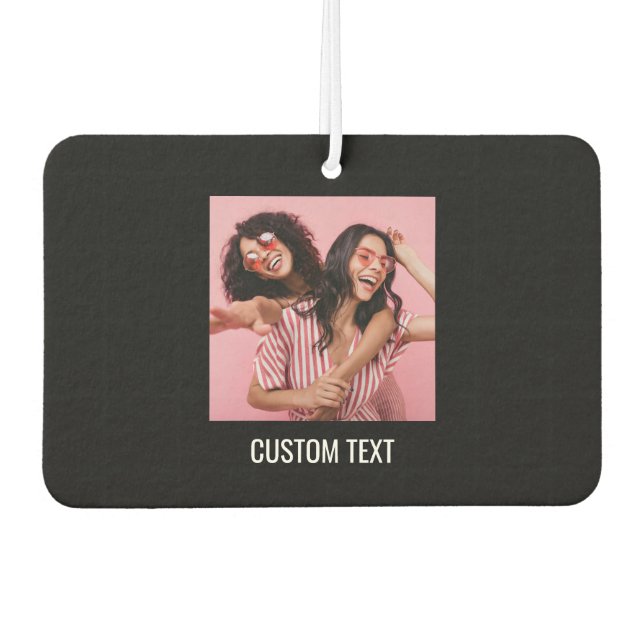 Modern Editable Black Minimal Text Design Template Air Freshener (Front)