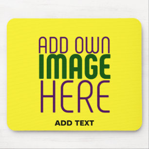 MODERN EDITABLE BRIGHT YELLOW IMAGE TEXT TEMPLATE MOUSE PAD