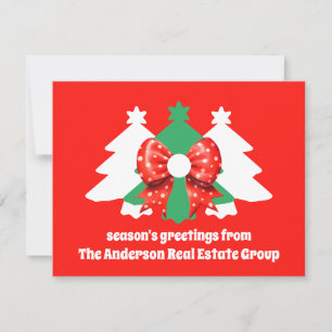 Modern Editable Business Christmas Trees Holiday Card