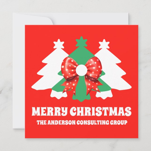 Modern Editable Business Logo Christmas Holiday Card (Front)