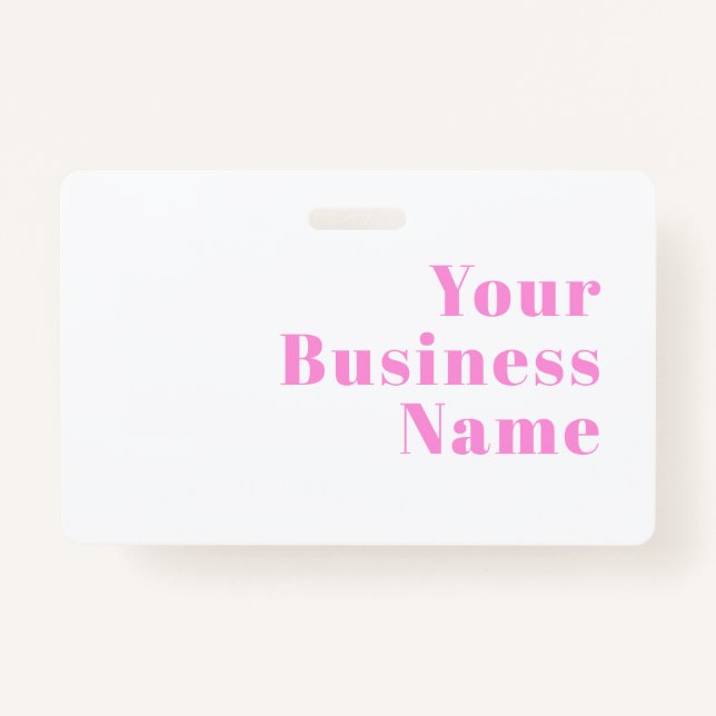 Modern Editable Business Name or First & Last Name Badge (Front)