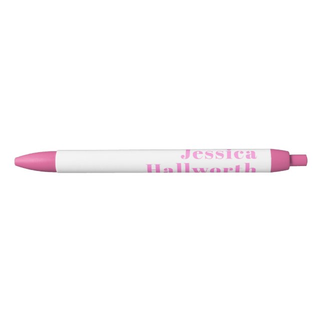 Modern Editable Business Name or First & Last Name Black Ink Pen (Front)